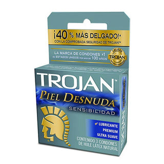 CN-170 (Condón Trojan Piel desnuda) Caja con 3 Condones