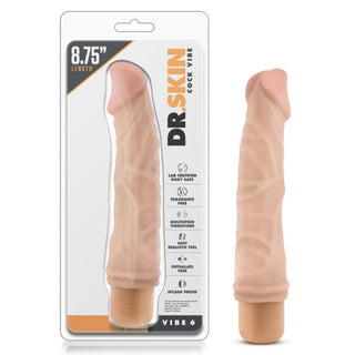 DC-4387 Dr. Skin Cock Vibe 6 - 8.5 Inch Vibrating Cock Beige