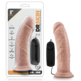 DC-4385 Dr. Skin Dr. Joe 8 Inch Vibrating Cock with Suction Cup Vanilla