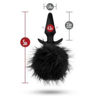 CL-74 Blush Temptasia Tail Pom Plug - Black