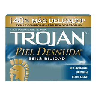 CN-171 (Condón Trojan Piel desnuda) Carterita con 3 Condones