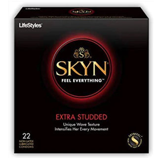 CN-131 Skyn extra studded  100% Libre de Latex texturizado