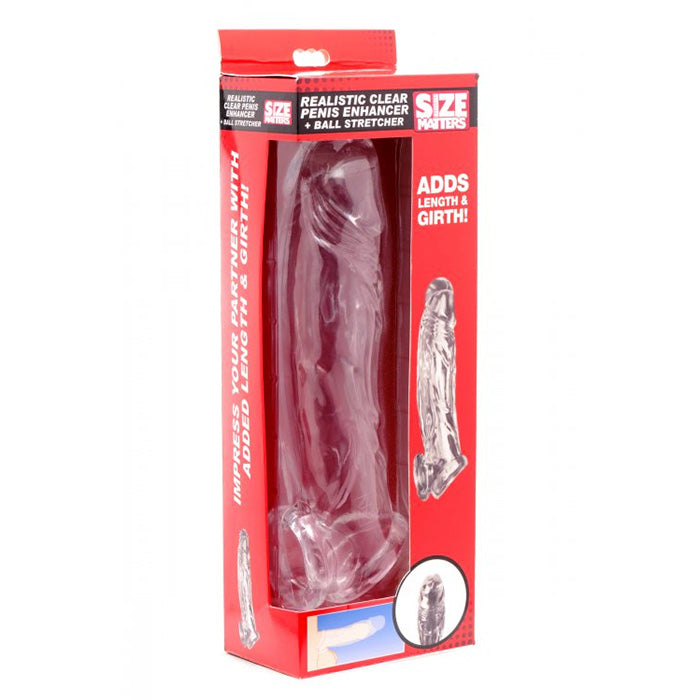 EF-427 Size Matters Realistic Penis Enhancer and Ball Stretcher - Clear