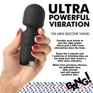 BA-329  10X Mini Silicone Wand - Black