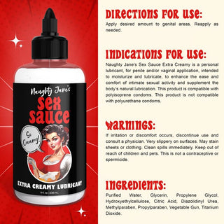 LB-149 Naughty Jane's Sex Sauce Extra Creamy Lubricant - 8oz