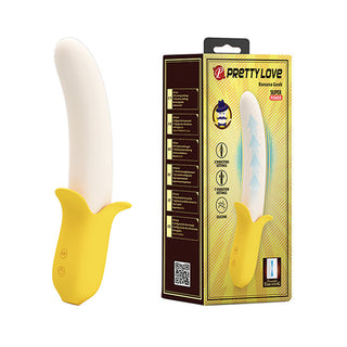 DC-409 Pretty Love Banana Geek Thrusting Vibrator - Yellow