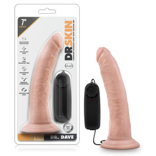 DC-4382 Dr. Skin - Dr. Dave - 7 Inch Vibrating Cock with Suction Cup - Vanilla