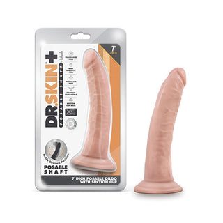 DS-749 Blush Dr. Skin Plus 7" Posable Dildo - Vanilla