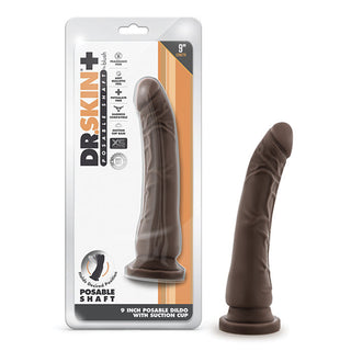 DS-746 Blush Dr. Skin Plus 9" Posable Dildo - Chocolate