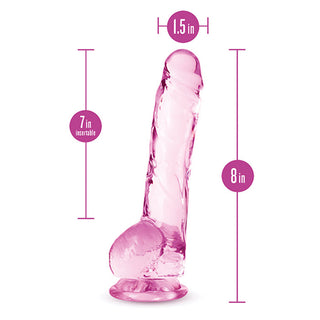 DS-767 Blush Naturally Yours 8" Crystalline Dildo - Rose