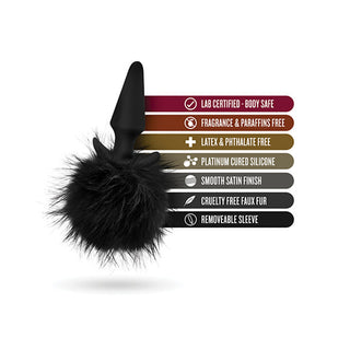 CL-74 Blush Temptasia Tail Pom Plug - Black