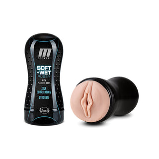 MS-806 Blush M for Men Pussy with Pleasure Orbs Self Lubricating Stroker - Vanilla