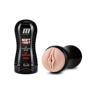 MS-805 Blush M for Men Pussy with Pleasure Ridges & Orbs Self Lubricating Stroker Vanilla