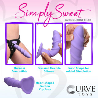 DS-743 Swirl Silicone Purple Dildo