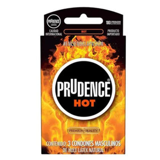 CN-193 Condones Prudence Sensación Calor, Caja con 3 Condones