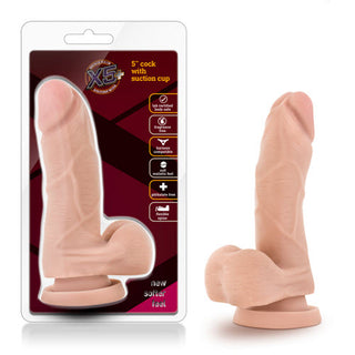 DS-9943 X5 Plus-5" Cock with Suction Cup-Beige