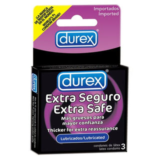 CN-178 (Condón Durex Extra Seguro) Caja con 3 condones