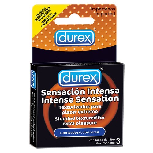 CN-182 (Condón Durex Sensación Intensa) Caja con 3 condones