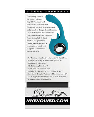 MO-734 Evolved How Many Licks G-Spot Vibrator - Teal