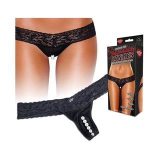 LNP-348 Panty de encaje Abertura con Perlas S/M