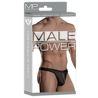 RH-193 Male Power Zipper Thong Black Talla S/M