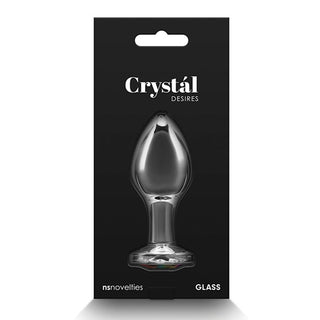 PS-847 Crystal Desires Glass Round Gem Butt Plug Rainbow (Mediano)