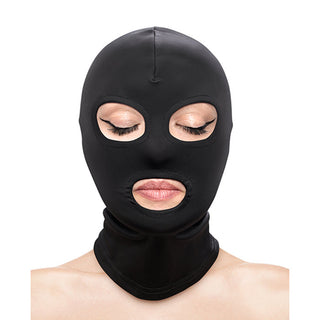 AA-168 Fetish & Fashion Eyes & Mouth Hood - Black