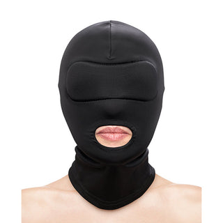 AA-166 Fetish & Fashion Mouth Hood - Black