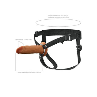 AR-772 Fantasy X-tensions Elite 6" Silicone Hollow Strap-on w/Harness - Brown