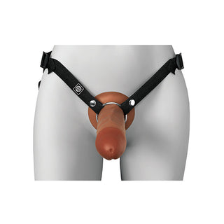 AR-776 Fantasy X-Tensions Elite 8" Silicone Hollow Strap-on w/Harness - Brown