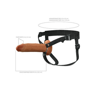 AR-776 Fantasy X-Tensions Elite 8" Silicone Hollow Strap-on w/Harness - Brown