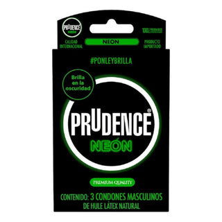 CN-194 Condones Prudence Neón , Caja con 3 Condones