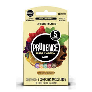 CN-198 Condones Prudence Mix, caja con 5 condones