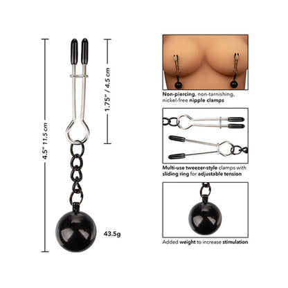 AP-867 Nipple Grips Weighted Tweezer Nipple Clamps -Silver