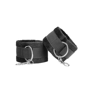 BG-22 Shots Ouch Black & White Velcro Hand/Ankle Cuffs - Black