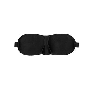 AA-171 Shots Ouch Black & White Satin Curvy Eye Mask w/Elastic Straps Black