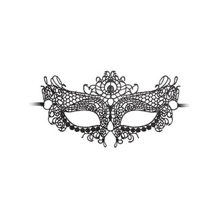 AA-177 Shots Ouch Black & White Lace Eye Mask Queen Black