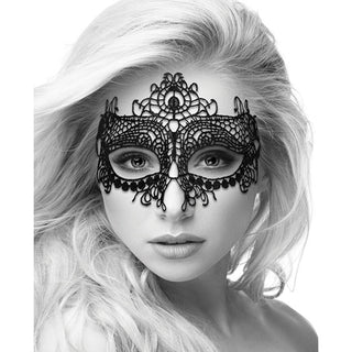 AA-177 Shots Ouch Black & White Lace Eye Mask Queen Black