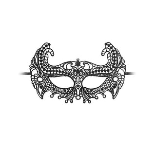 AA-176 Shots Ouch Black & White Lace Eye Mask - Empress Black