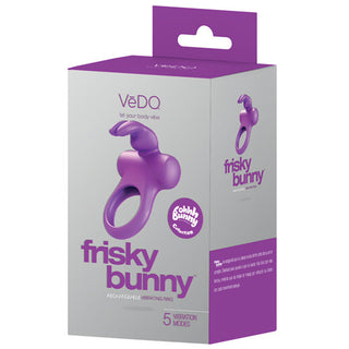 AN-914 VeDO Frisky Bunny Rechargeable Vibrating Ring - Perfectly Purple