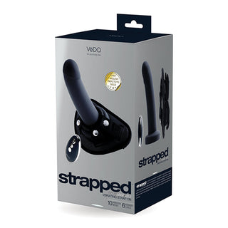 AR-881 VeDo Strapped Rechargeable Vibrating Strap On - Just Black