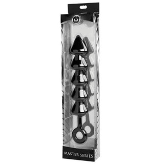 XT-85 Master Series Spades Anal Beads XL - Black