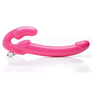 DOP-04 Strap U Revolver Slim Vibrating Strapless Strap-On - Pink