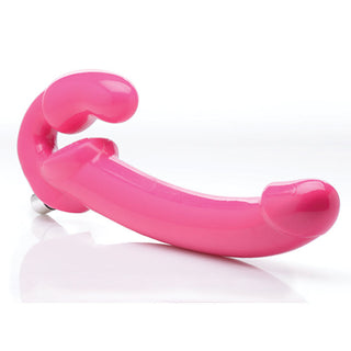 DOP-04 Strap U Revolver Slim Vibrating Strapless Strap-On - Pink