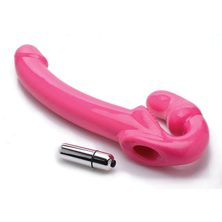 DOP-04 Strap U Revolver Slim Vibrating Strapless Strap-On - Pink