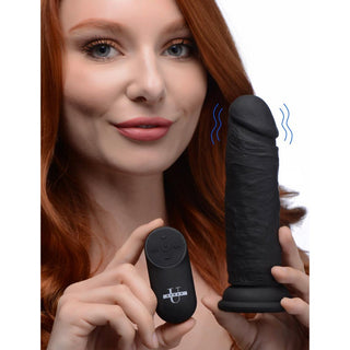 DC-437 Power Player 28X Vibrating Silicone Dildo with Remote - Black