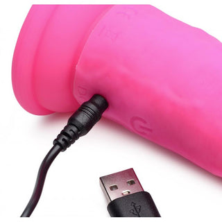 DC-436 Power Player 28X Vibrating Silicone Dildo with Remote - Pink