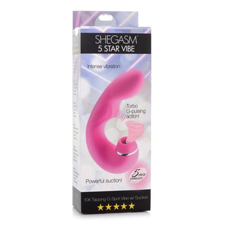 MO-766 Shegasm 5 Star 10X Tapping G-Spot Silicone Vibrator with Suction - Pink