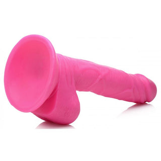 DS-810  6.5 Inch Dildo with Balls - Pink