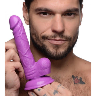 DS-809 6.5 Inch Dildo with Balls - Purple